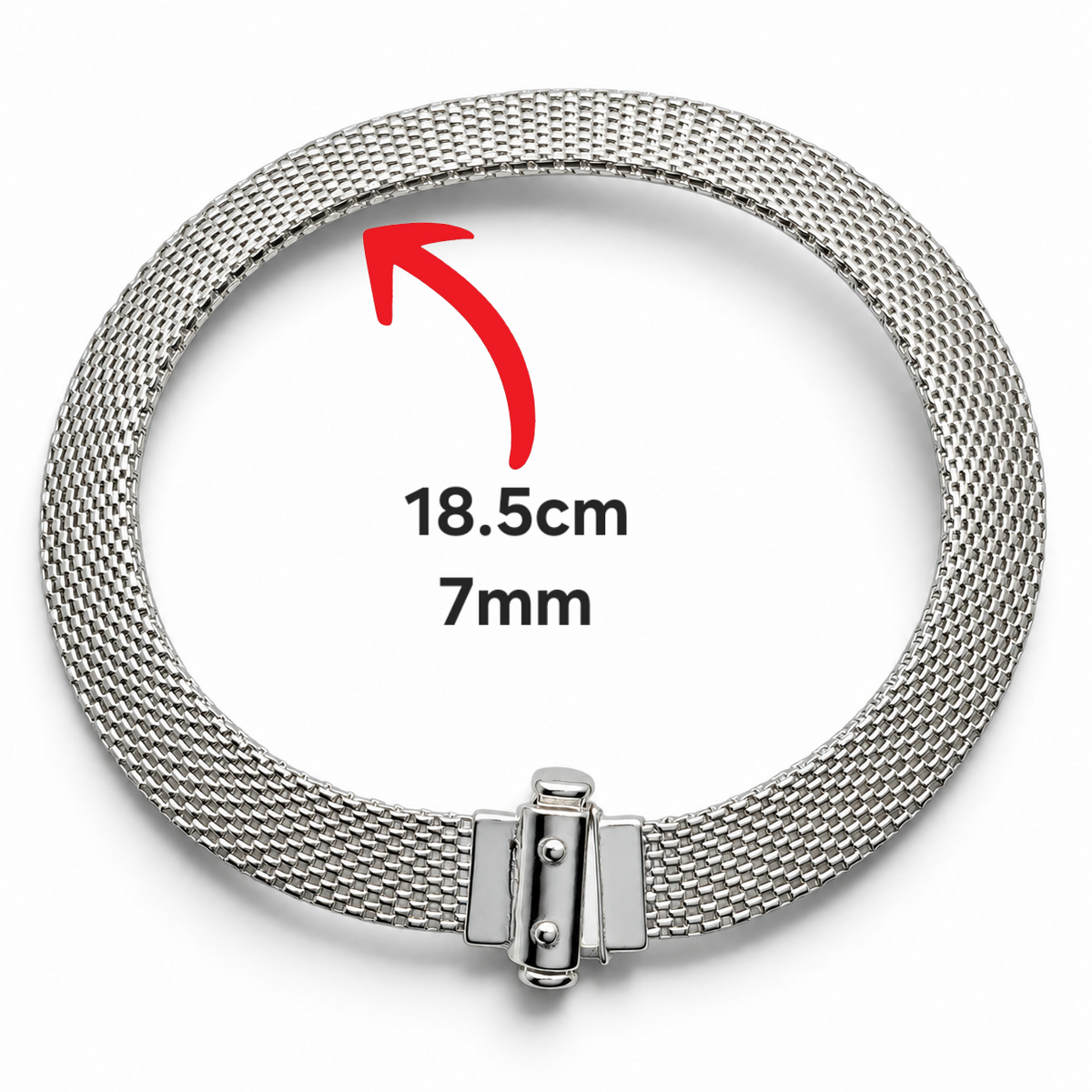 Pulsera Ancha 7mm Plata Ley 925
