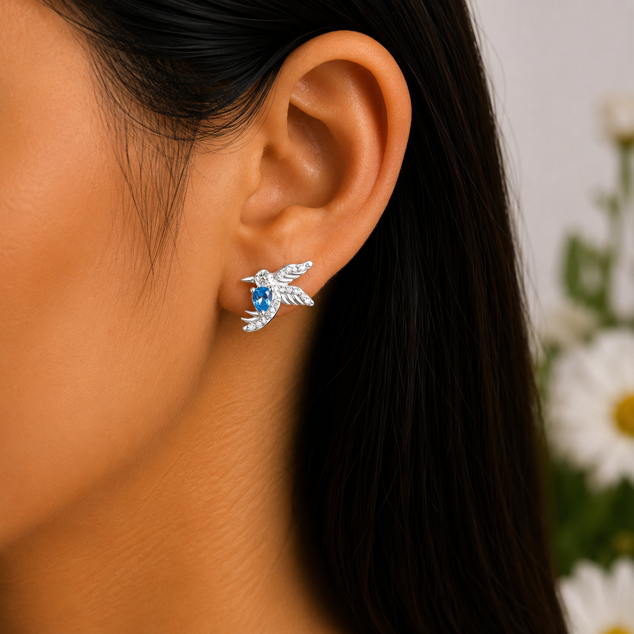 Arete Colibri Azul