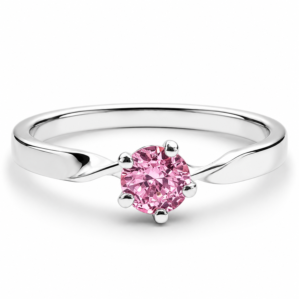 Anillo Solitario Rosa