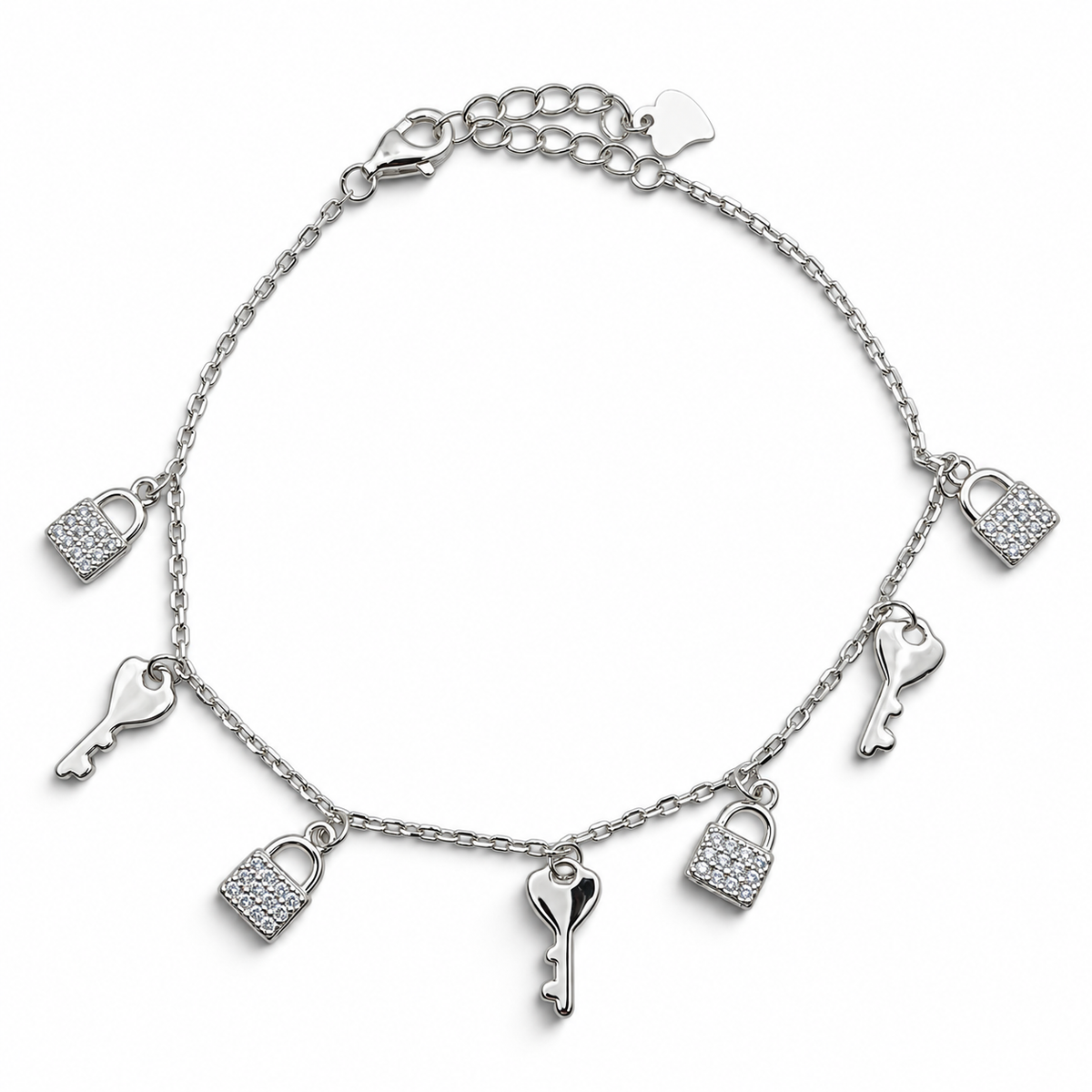 Pulsera Candado Llave Plata Ley 925