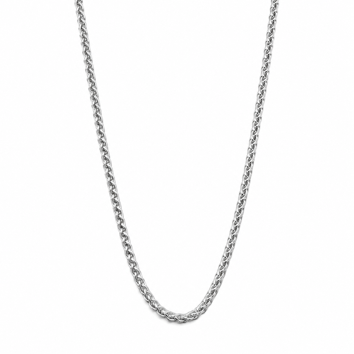 Cadena Tipo Espiga 1mm Plata Ley 925