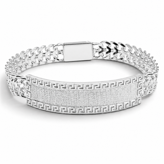 Esclava Doble Cubana 8mm Plata Ley 925