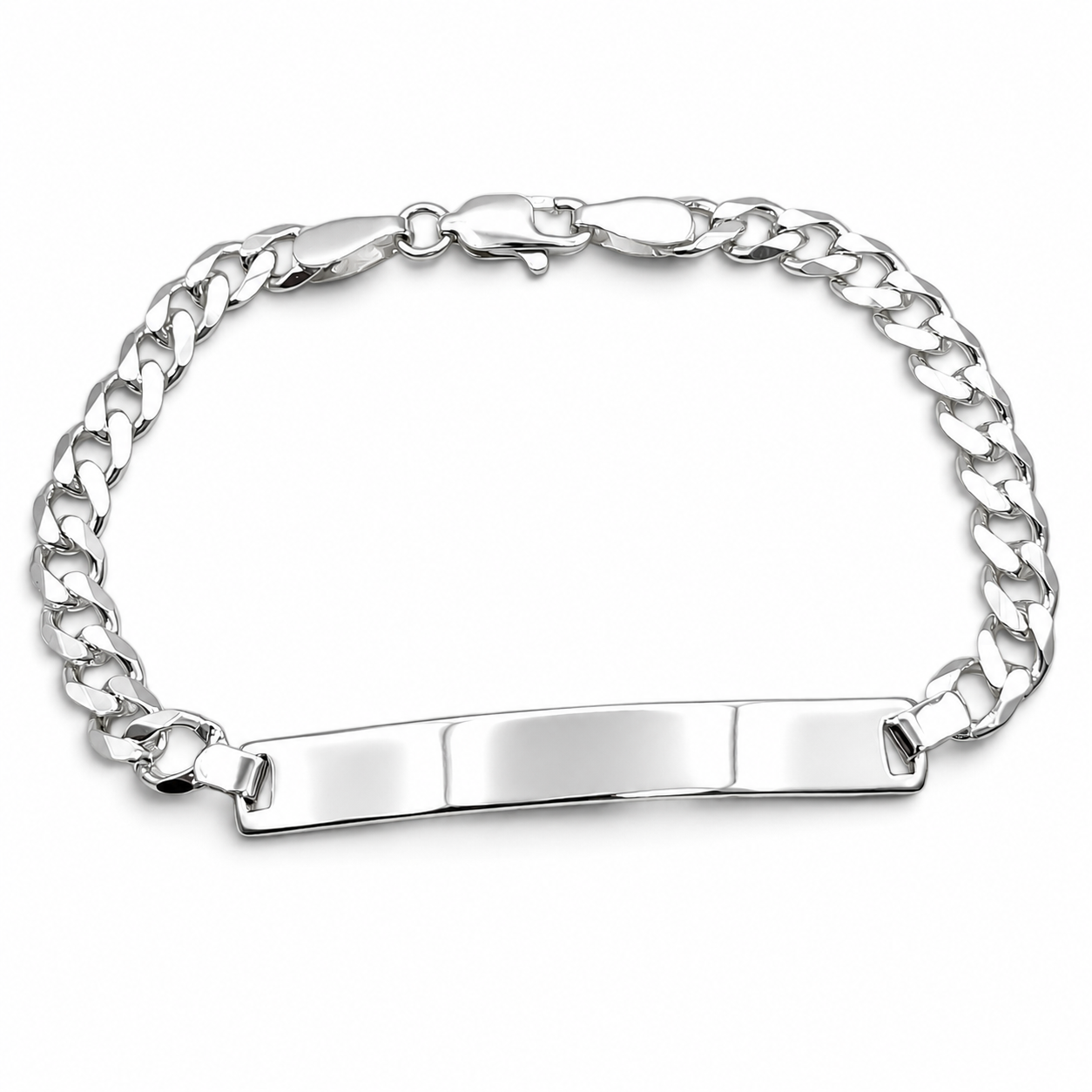 Esclava Cubana Lisa 5mm Plata Ley 925