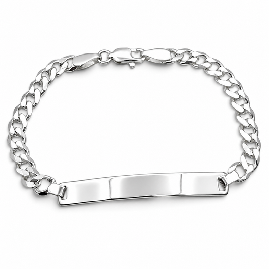 Esclava Cubana Lisa 5mm Plata Ley 925