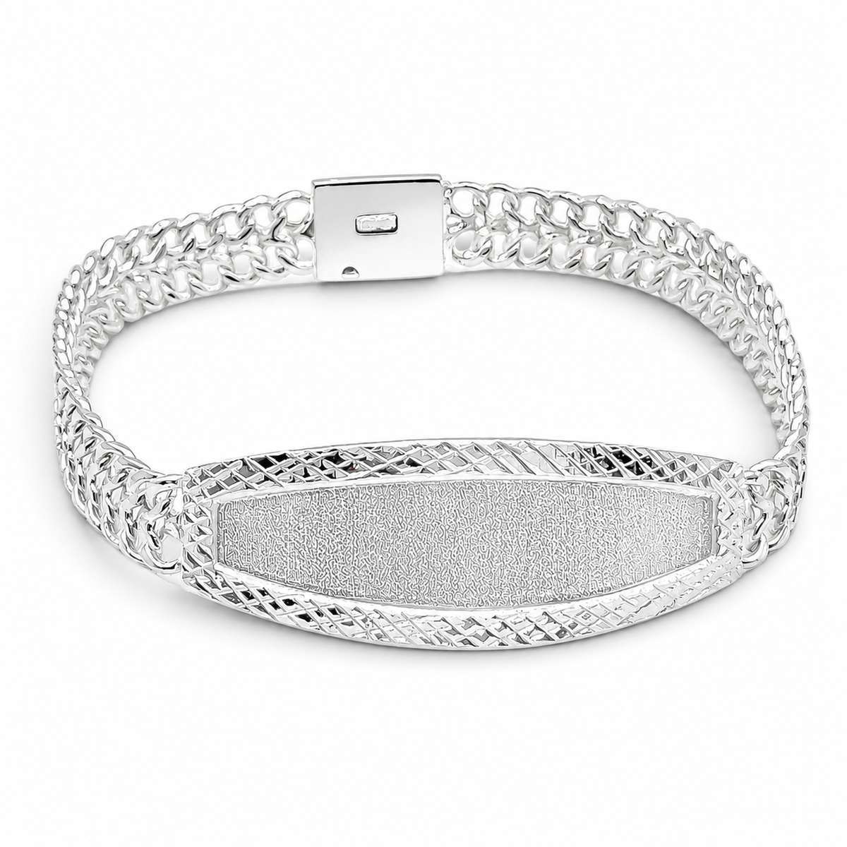 Esclava Doble Cubana 8mm Plata Ley 925