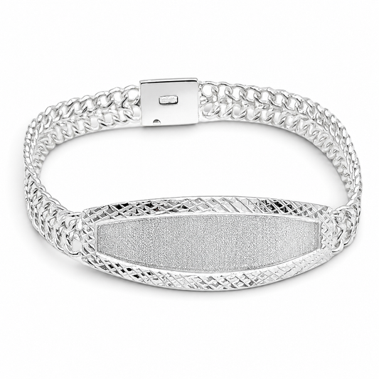 Esclava Doble Cubana 8mm Plata Ley 925