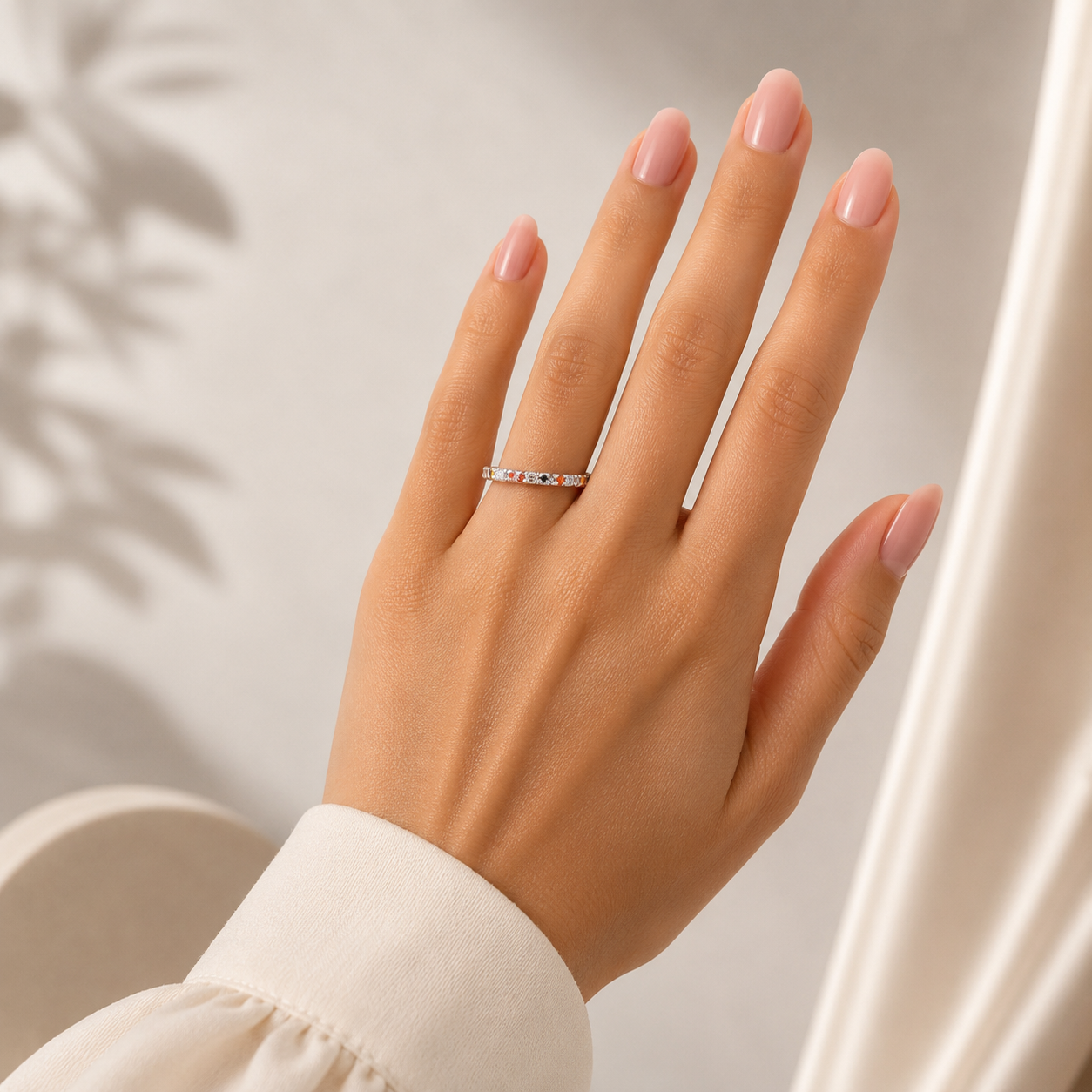 Anillo Zirconia Multicolor Plata Ley 925