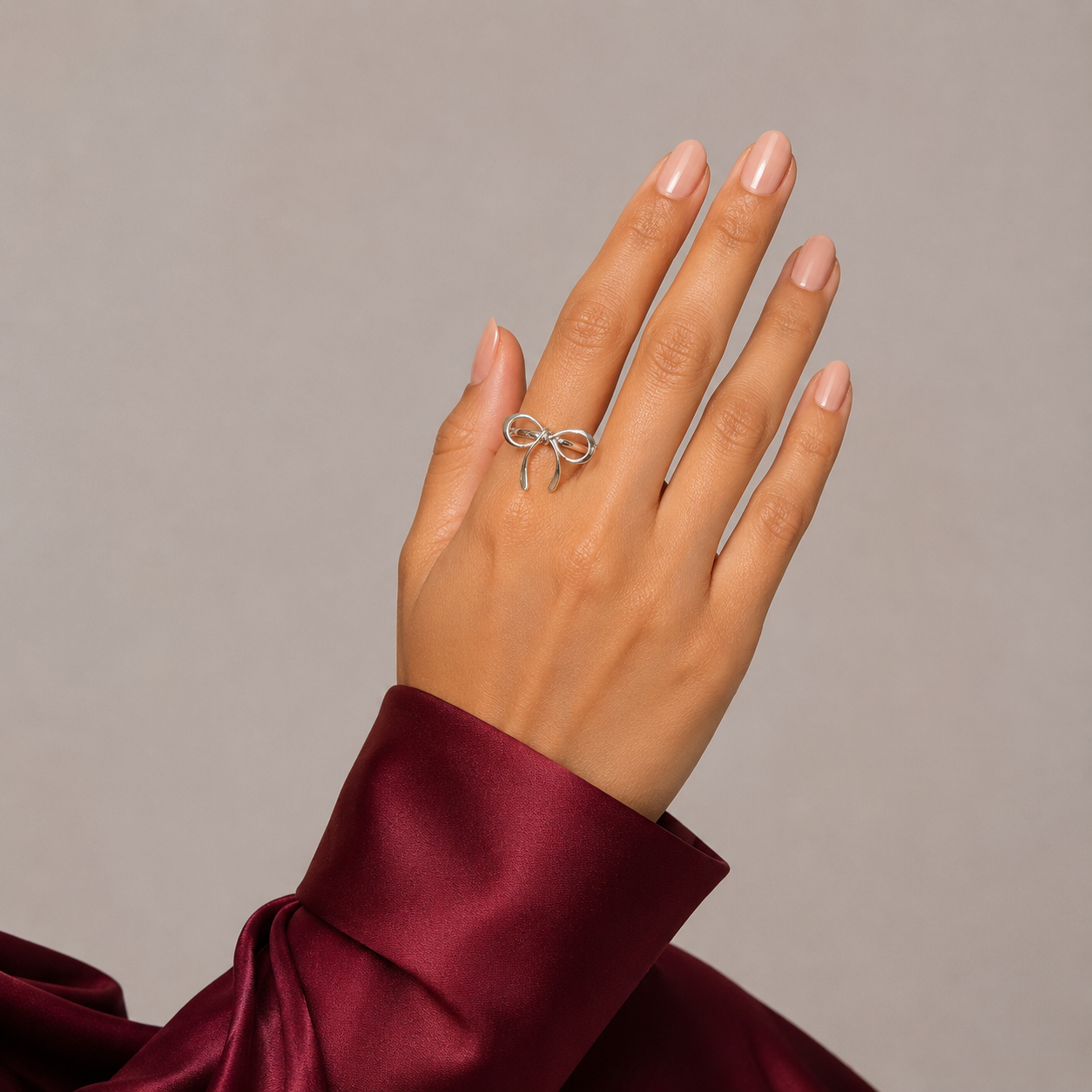 Anillo Moño Plata Ley 925