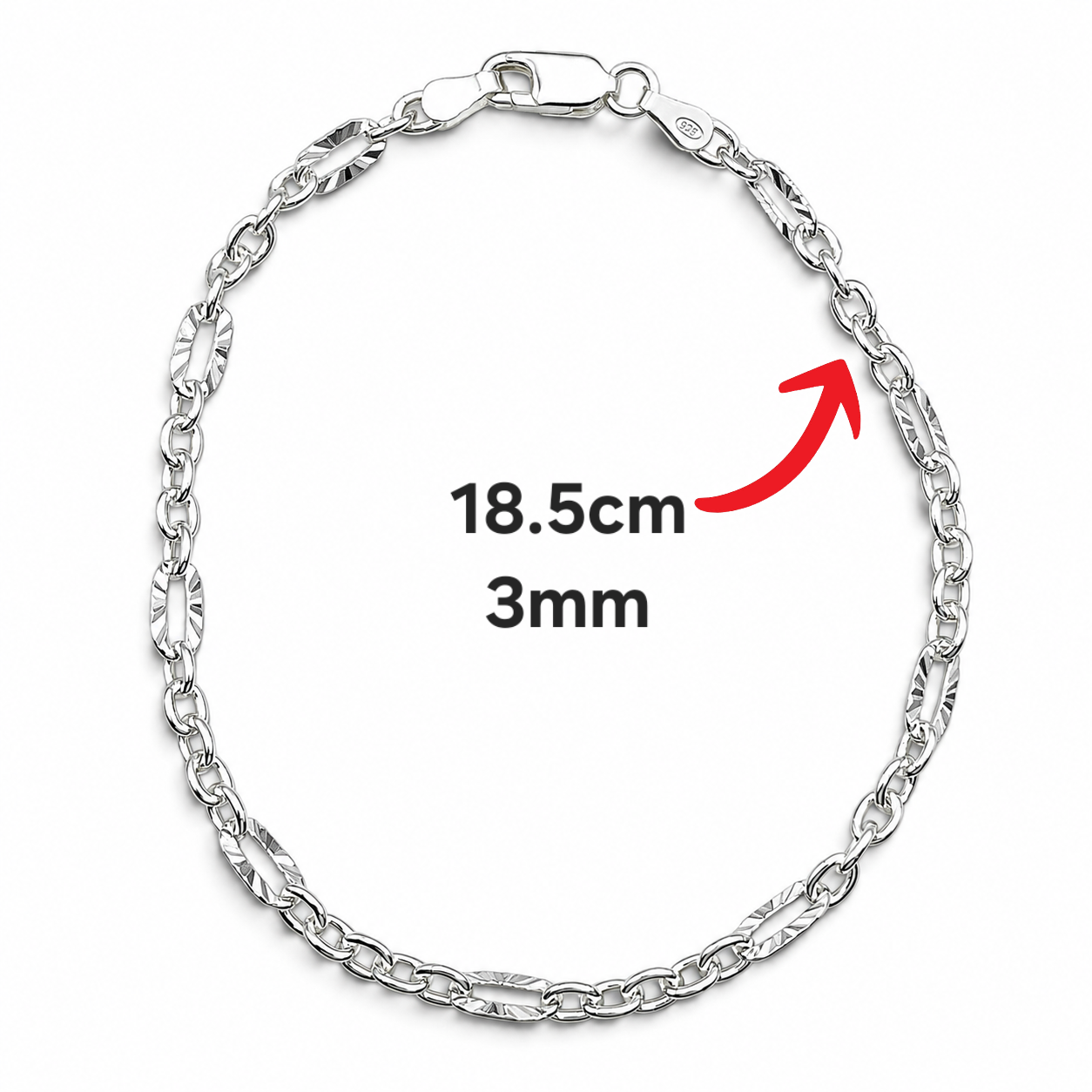 Pulsera Argolla Diamantada Plata Ley 925