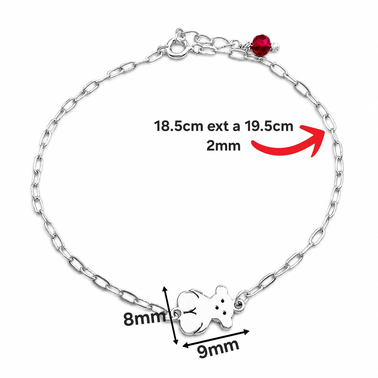 Pulsera Osito Plata Ley 925