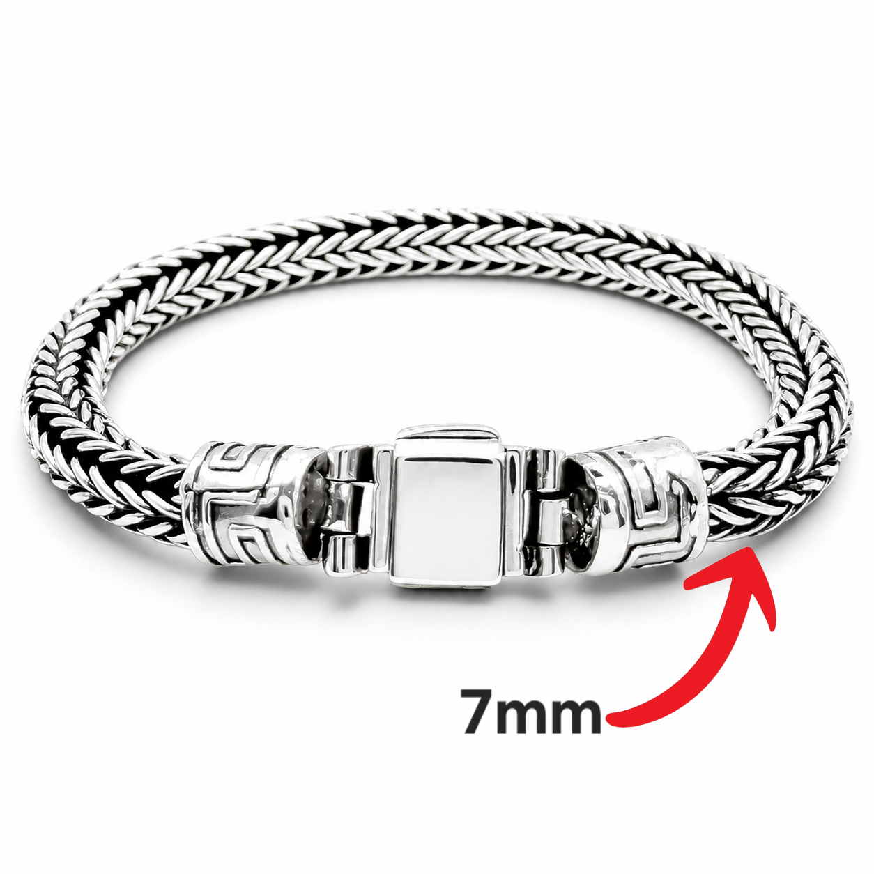 Pulso 7mm Plata Ley 925