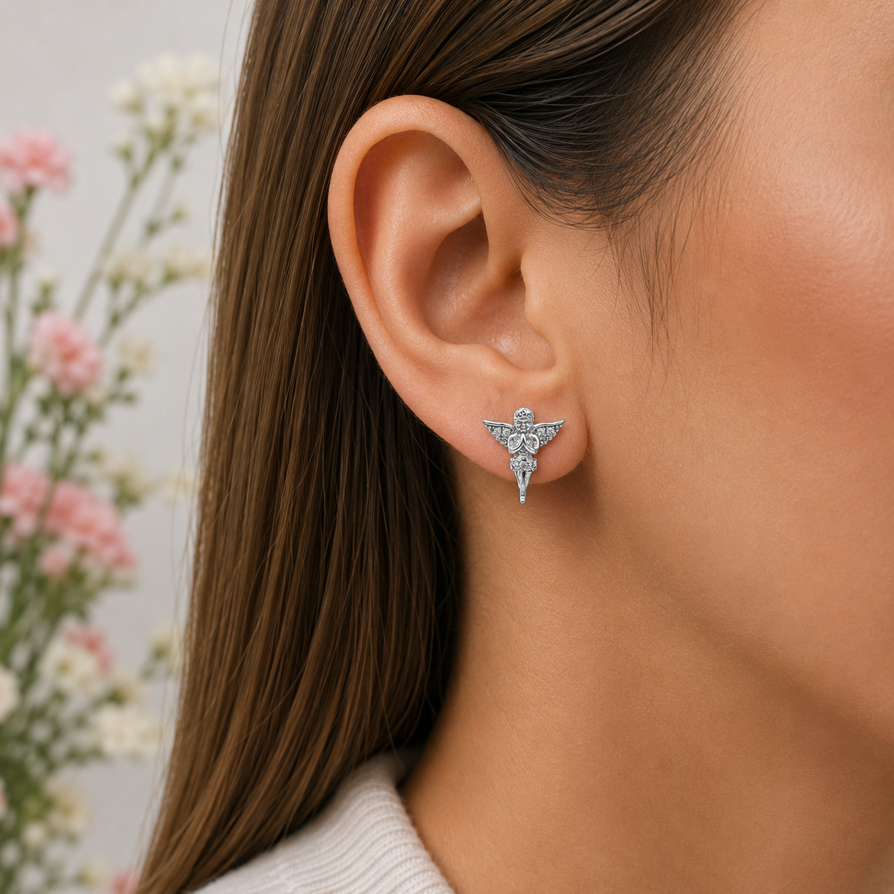Arete Angel Zirconia Plata Ley 925