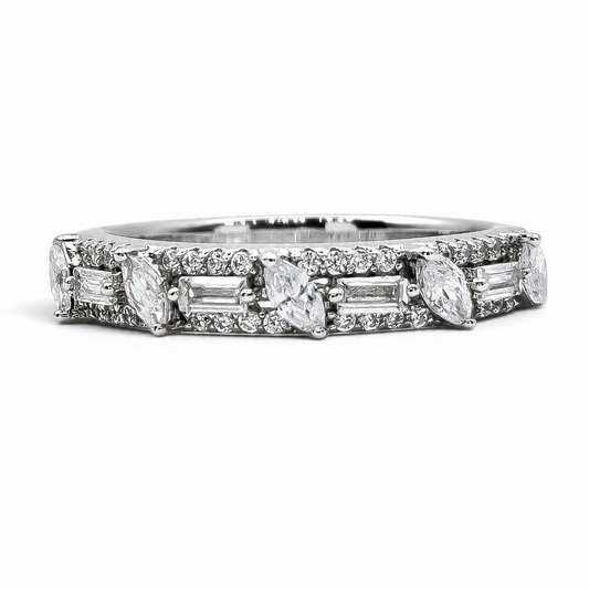 Anillo Zirconias Plata Ley 925