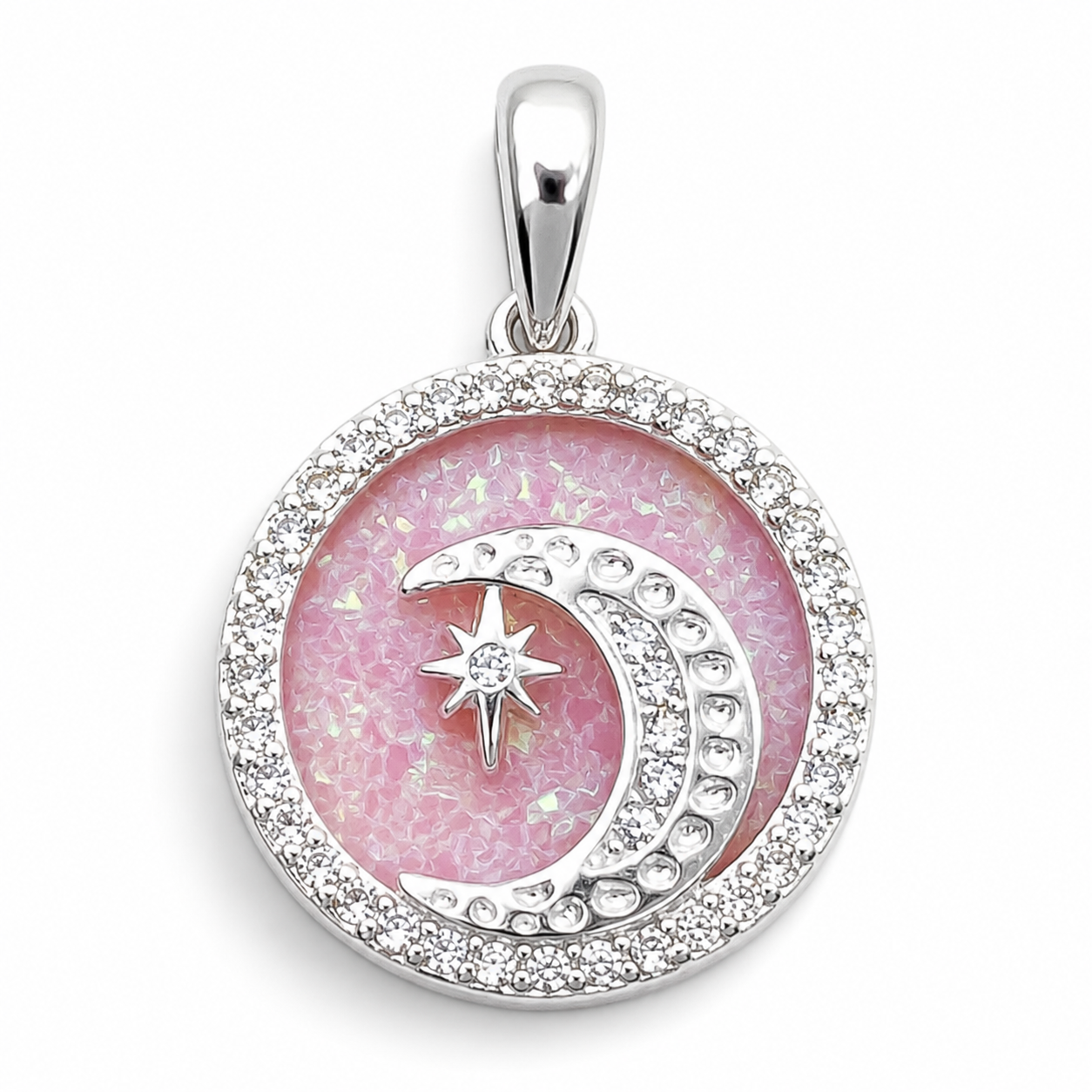 Dije Opalo Rosa Luna Plata Ley 925