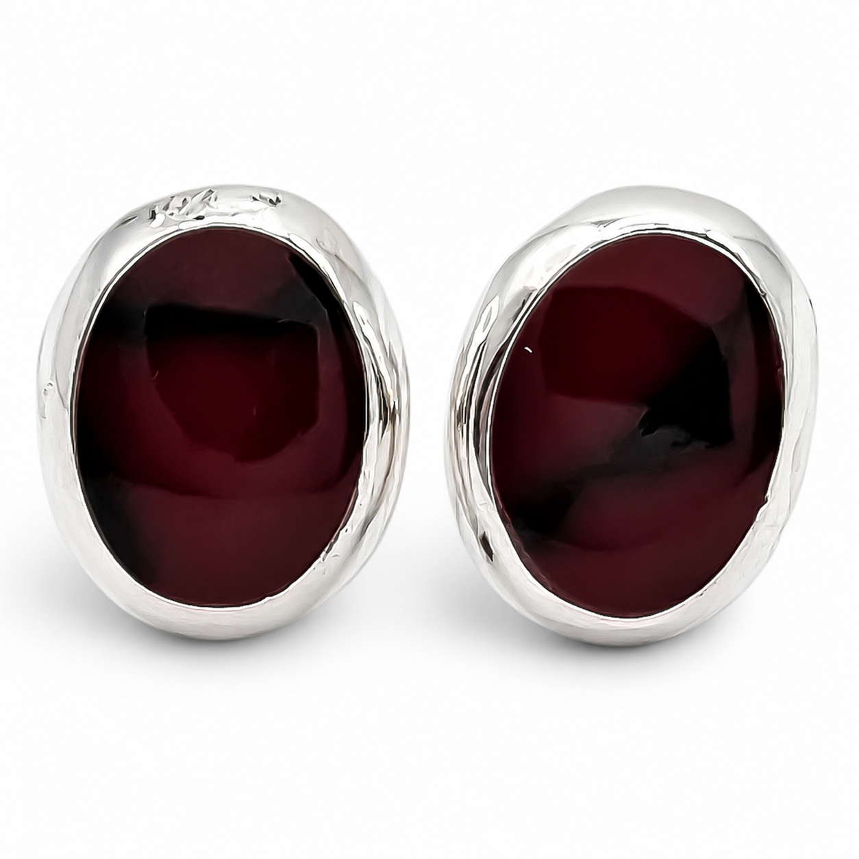 Arete Ovalo Cafe Plata Ley 925