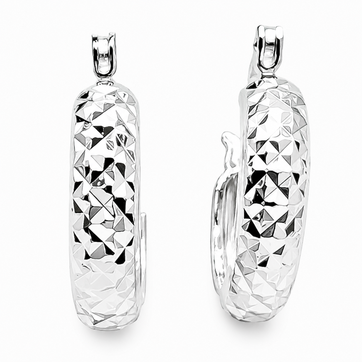 Arracada Facetada Plata Ley 925