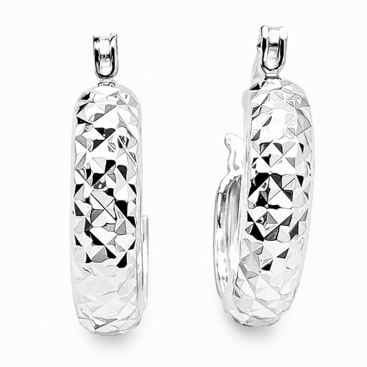 Arracada Facetada Plata Ley 925
