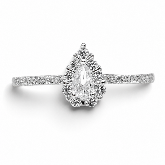 Anillo Gota Zirconia Plata Ley 925