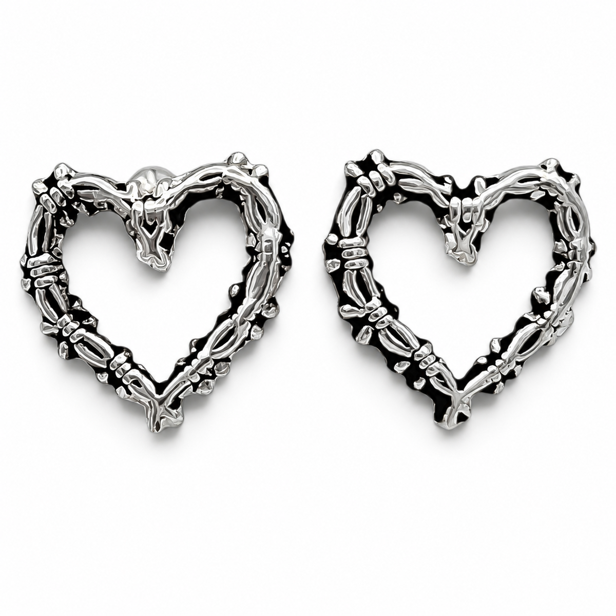 Broquel Corazon Espinas Plata Ley 925