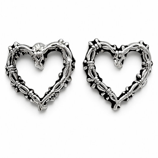 Broquel Corazon Espinas Plata Ley 925