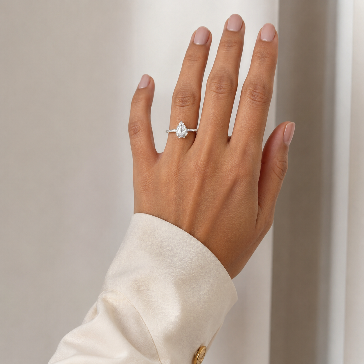 Anillo Gota Zirconia Plata Ley 925