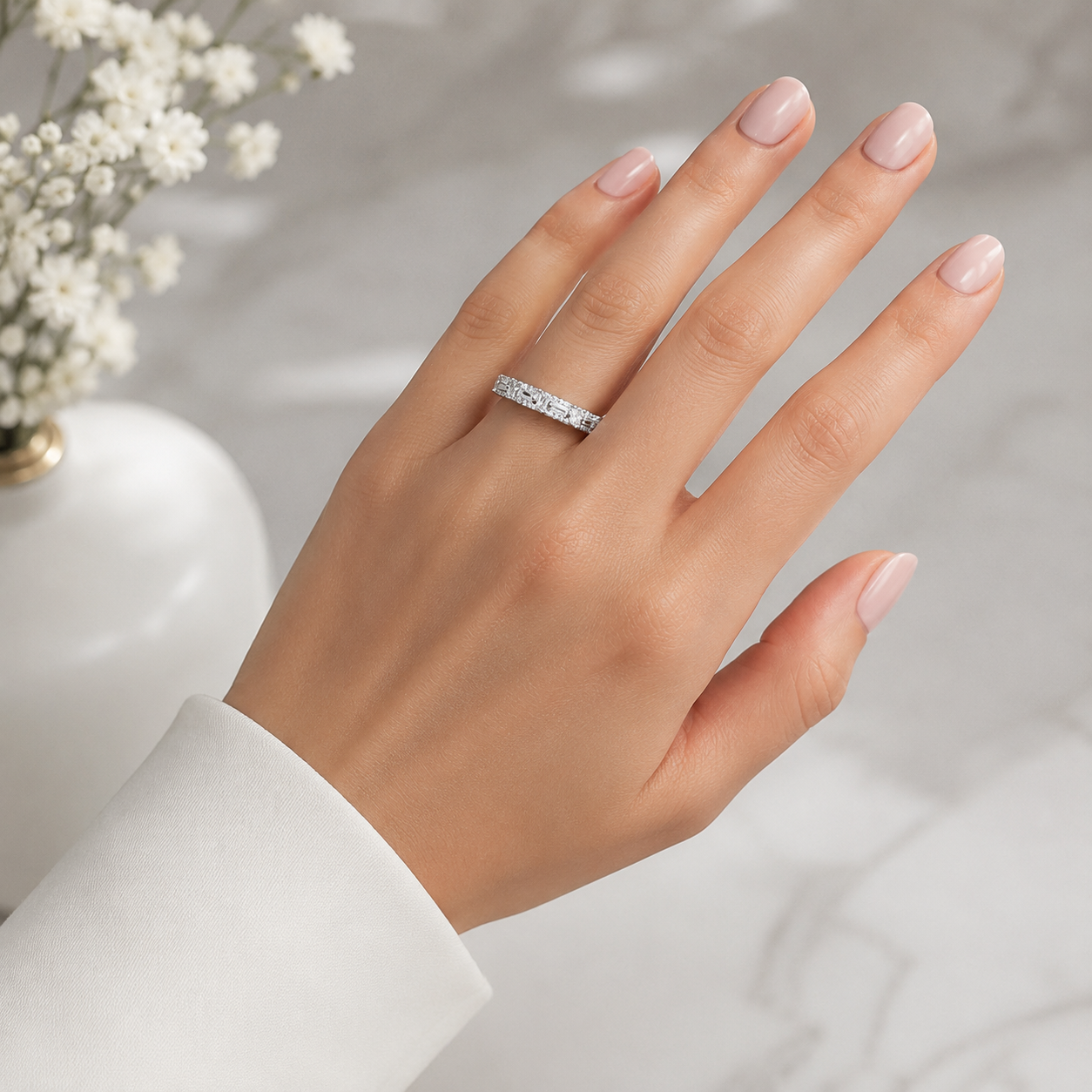 Anillo Zirconias Plata Ley 925