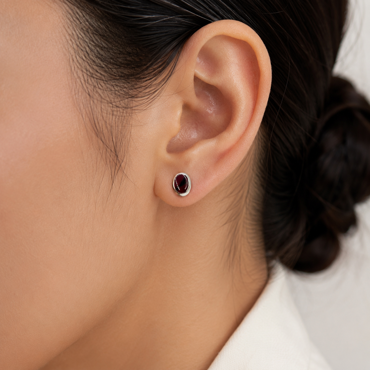 Arete Ovalo Cafe Plata Ley 925
