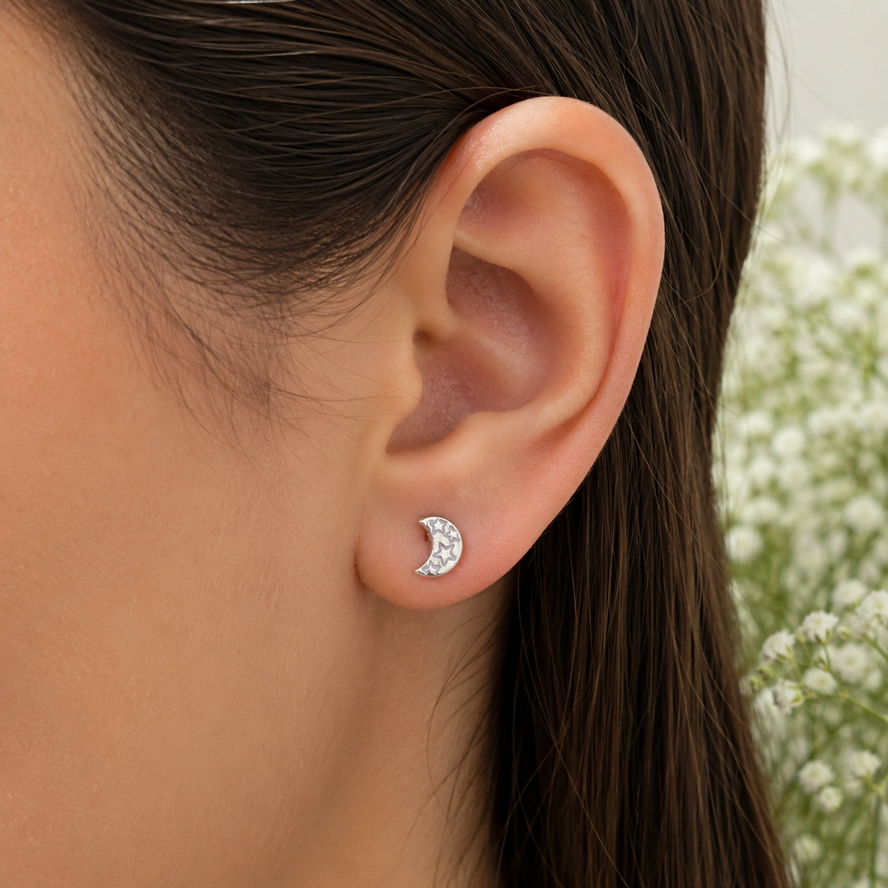 Broquel Luna Lila Plata Ley 925