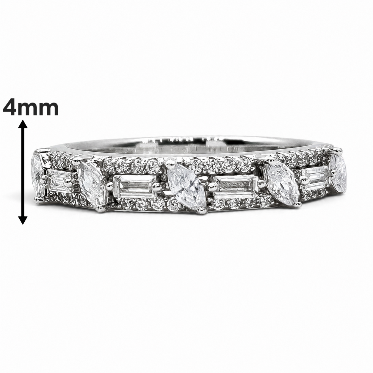 Anillo Zirconias Plata Ley 925