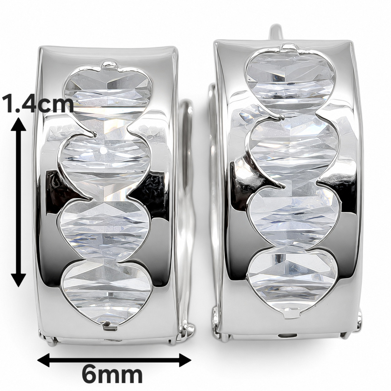 Hugguies Zirconia Blanca Plata Ley 925