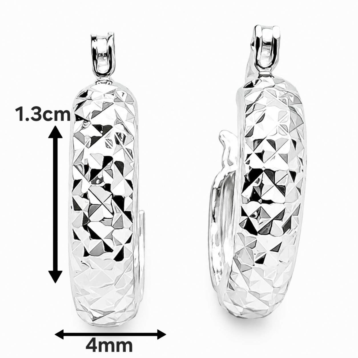 Arracada Facetada Plata Ley 925