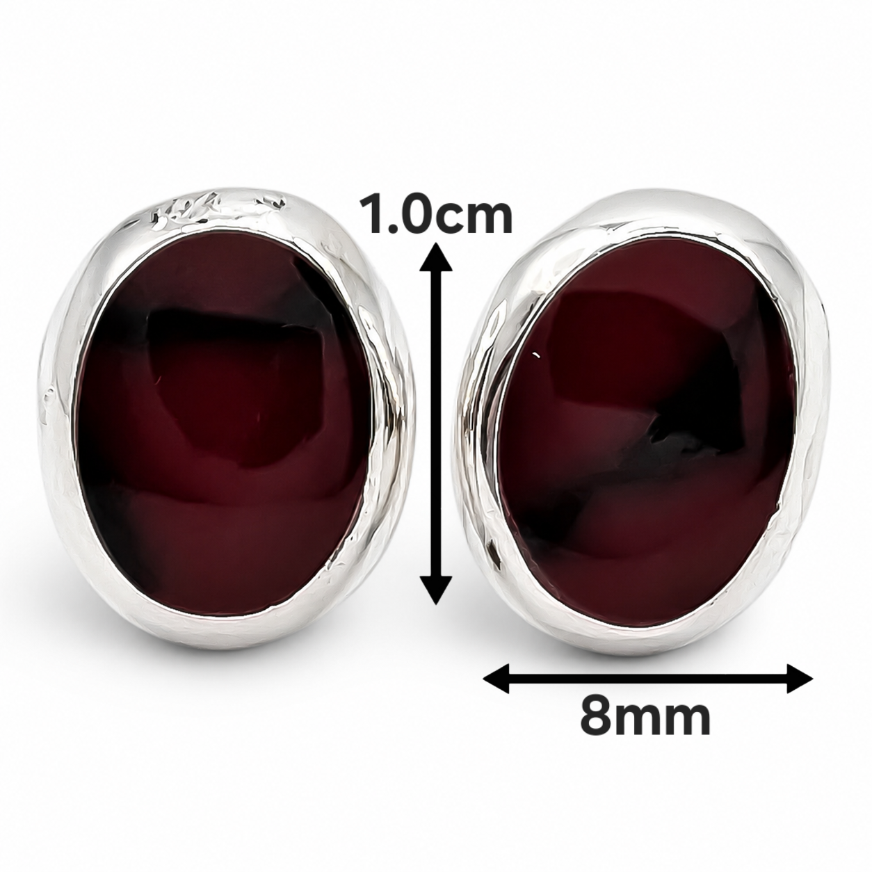 Arete Ovalo Cafe Plata Ley 925
