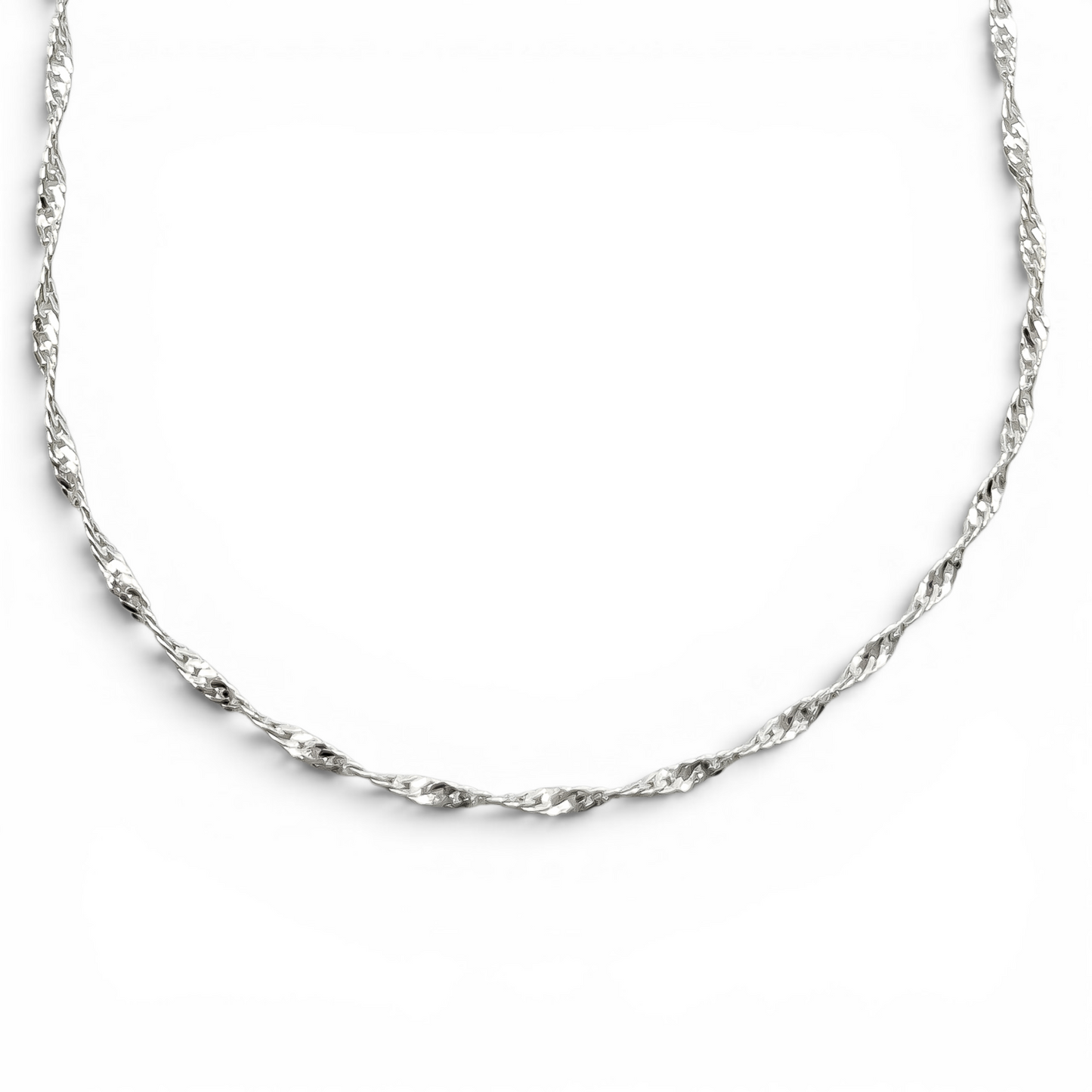 Cadena Torzal Ligera 1mm Plata Ley 925