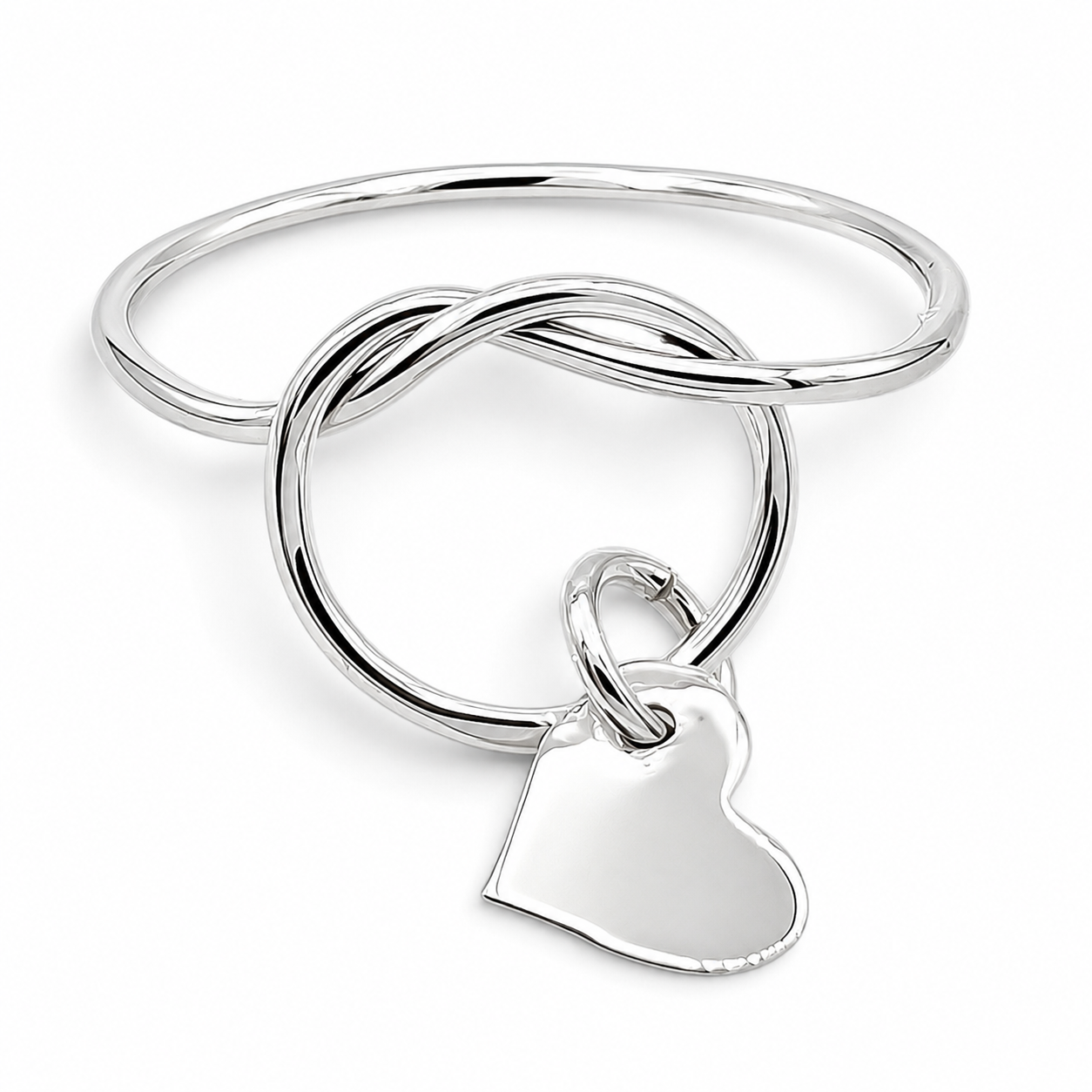 Anillo Corazon Colgante Plata Ley 925