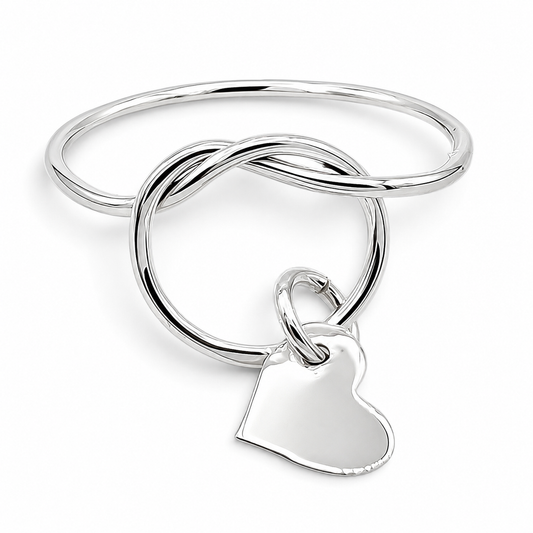 Anillo Corazon Colgante Plata Ley 925