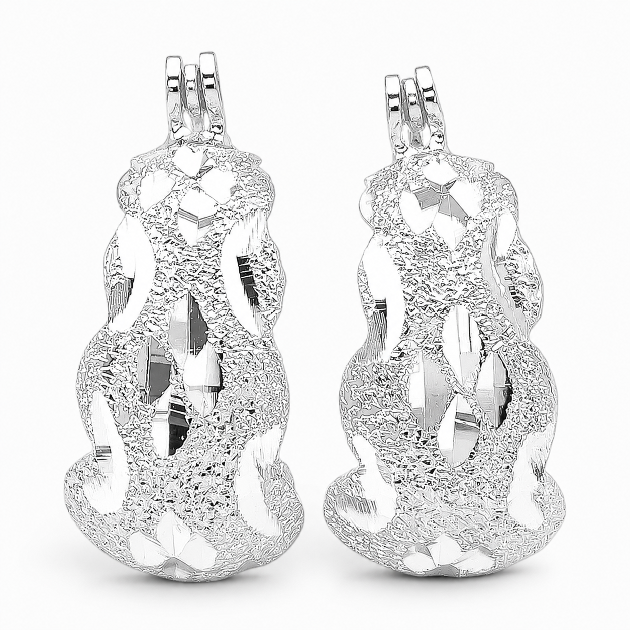 Arracada Chica Diamantada Plata Ley 925
