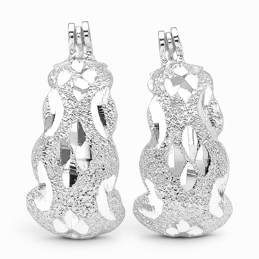 Arracada Chica Diamantada Plata Ley 925