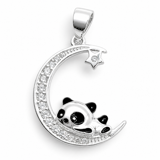 Dije Luna Panda Zirconia Plata Ley 925