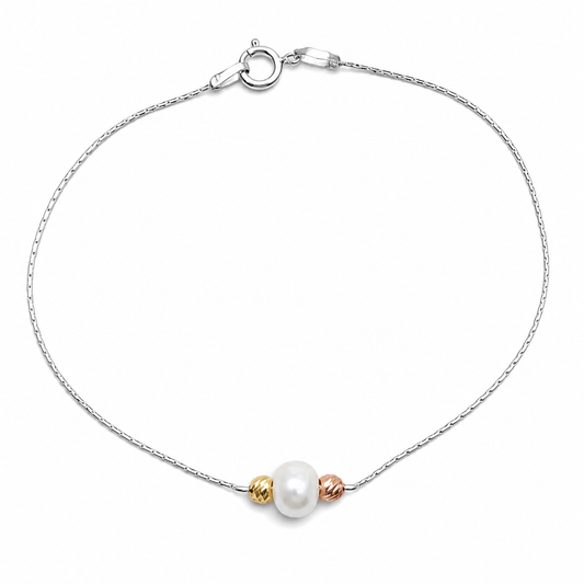 Pulsera Perla Plata Ley 925