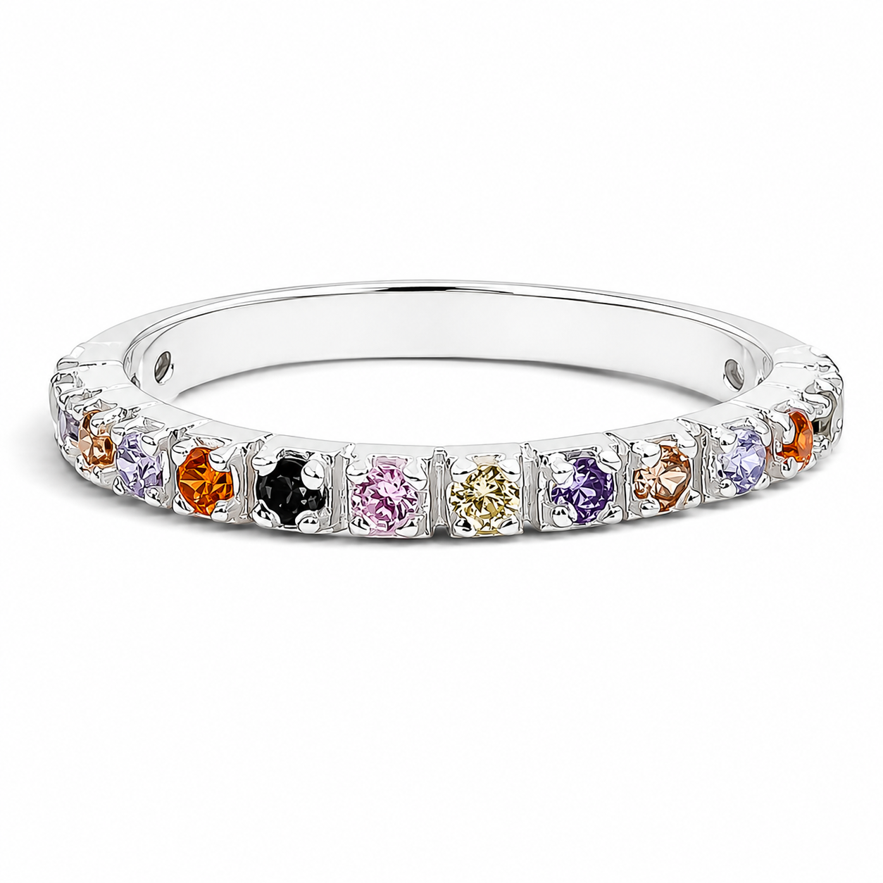 Anillo Multicolor Plata Ley 925