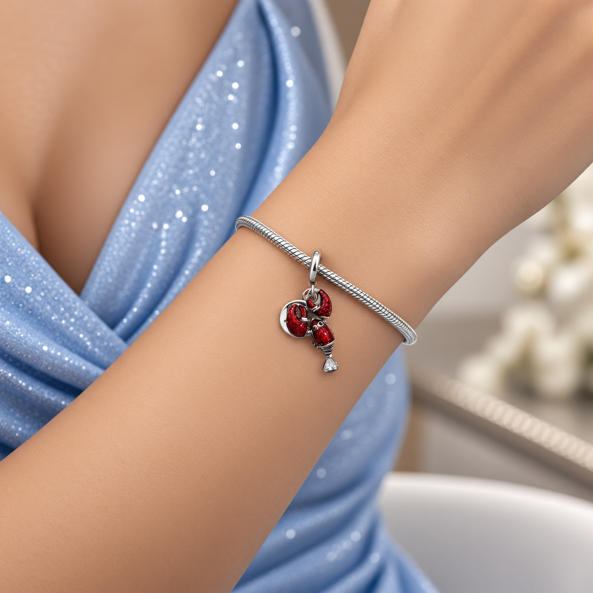 Charm Langosta Plata Ley 925