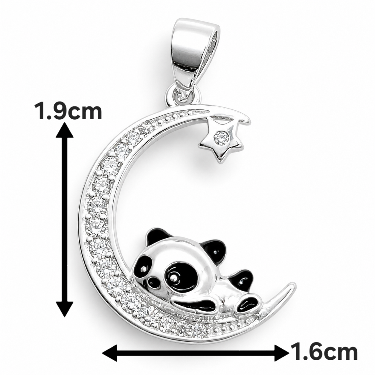 Dije Luna Panda Zirconia Plata Ley 925