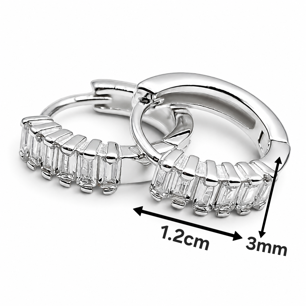 Hugguies Zirconia Plata Ley 925