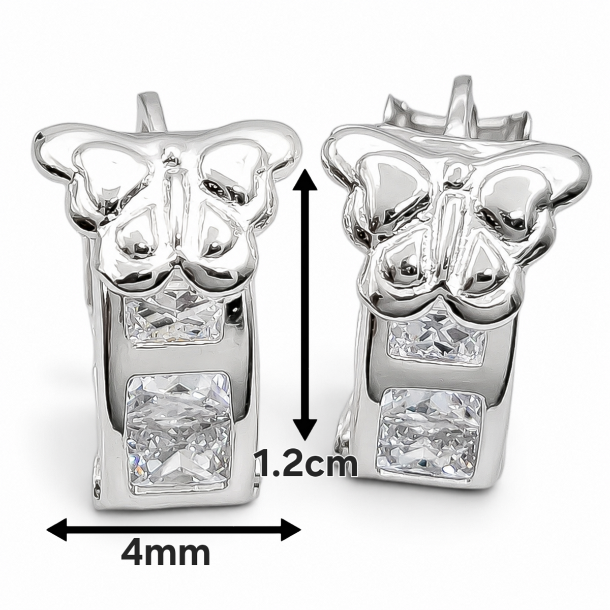 Hugguies Mariposa Plata Ley 925