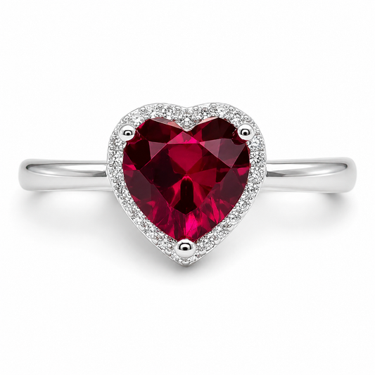 Anillo Corazon Rojo