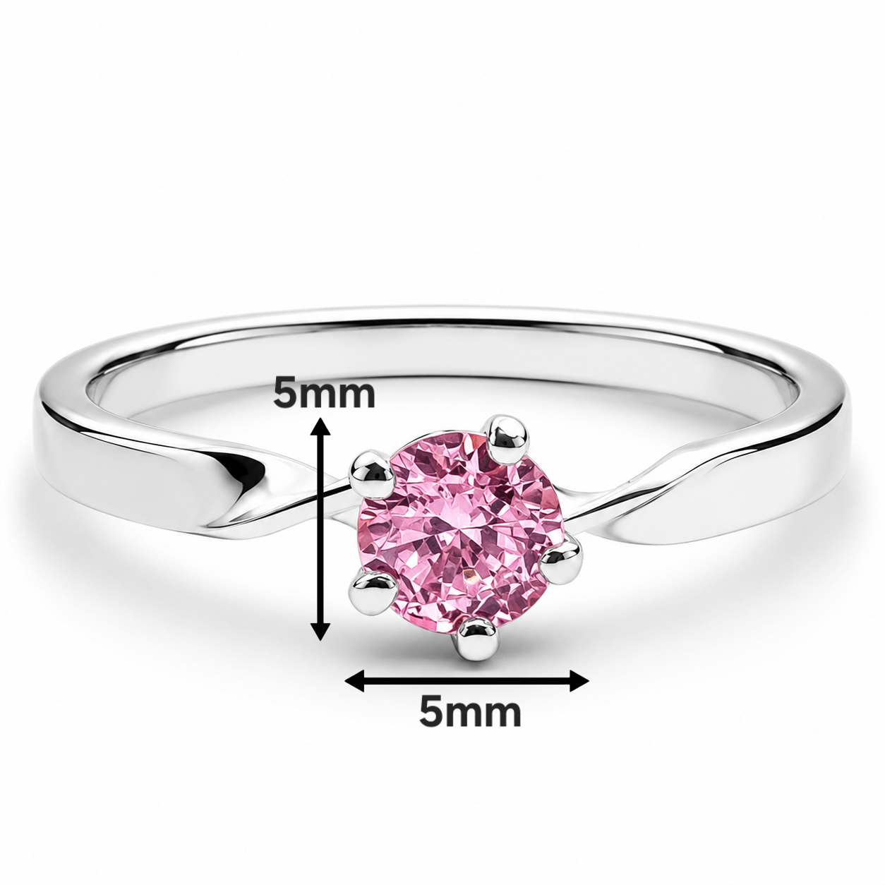 Anillo Solitario Rosa