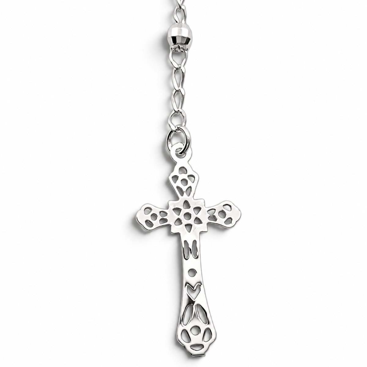 Rosario Diamantado Plata Ley 925