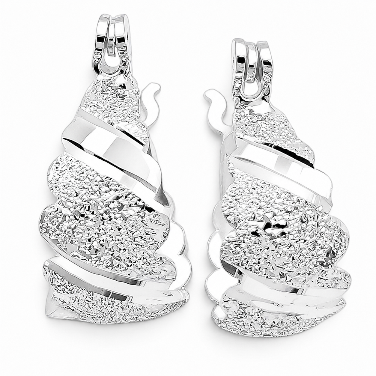 Arracada Chica Arenada Plata Ley 925