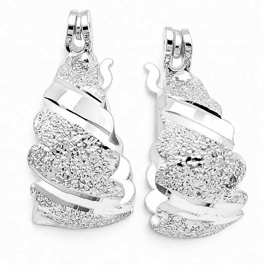 Arracada Chica Arenada Plata Ley 925