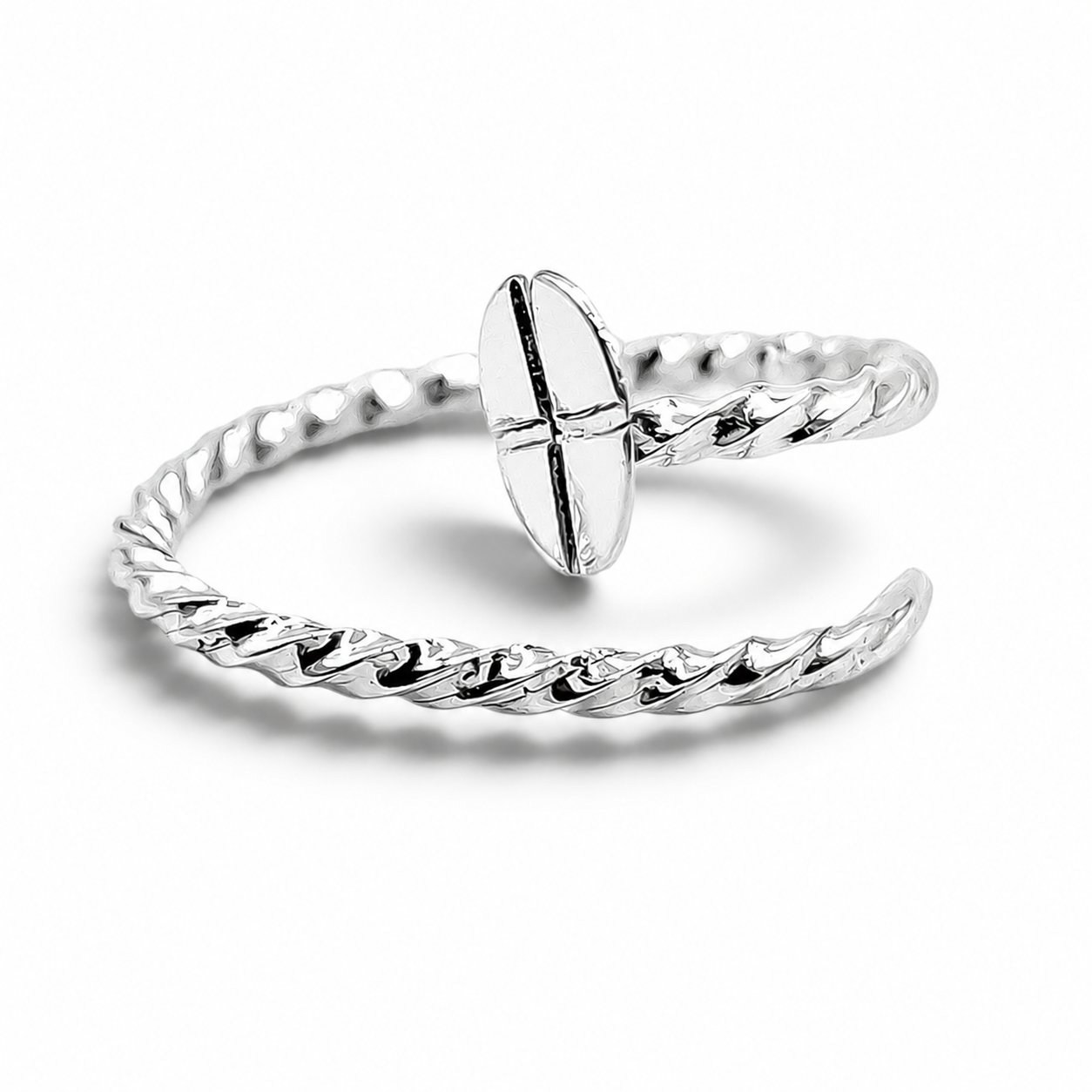 Anillo Clavo Torzal Plata Ley 925